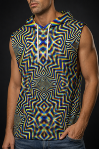 Lifestyle gallery — Chromadelic Hooded Tank Top — 05-hood-armhole-print-detail