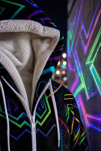 Tryptek III Microfleece Ziphoodie — illuminated sherpa microfleece detail