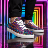 Rainbow Healing Low Top Sneakers lifestyle close-up — light art tunnel