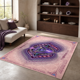 Ajna Third Eye Chakra Area Rug, Violet Mandala Meditation Rug, Sacred Geometry Yoga Decor