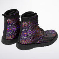Shadow Work Geometric Combat Boots, Unisex Festival Shoes, Dark Streetwear