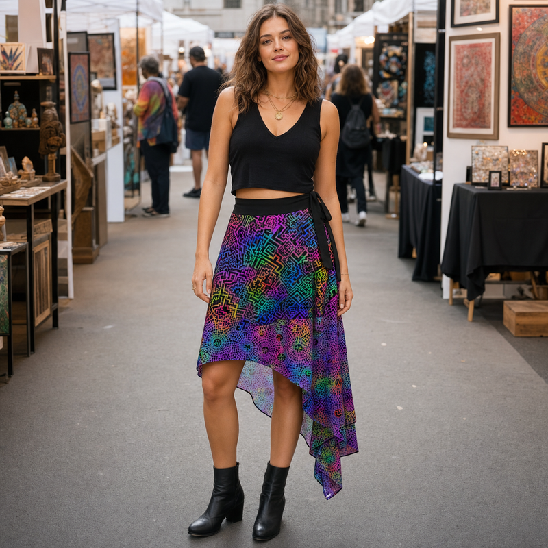 Aya Wrap Skirt — lifestyle front