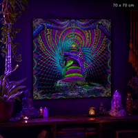 UV Active NEON Canvas Backdrop - Kundalini Rising 142 x 142 cm