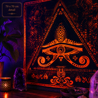 Fluro Neon Lycra Tapestry of "Singular Sight" - UV Active! Orange