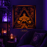 Fluro Neon Lycra Tapestry of "Singular Sight" - UV Active! Orange