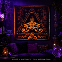 Fluro Neon Lycra Tapestry of "Singular Sight" - UV Active! Orange