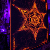 Fluro Neon Lycra Tapestry of "Morningstar" - UV Active!