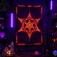 Fluro Neon Lycra Tapestry of "Morningstar" - UV Active!