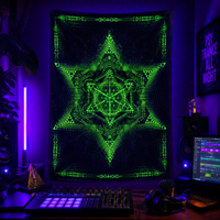 Fluro Neon Tapestry of "Morningstar" - (Lime) UV Active!