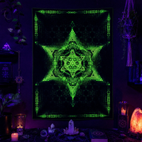 Fluro Neon Tapestry of "Morningstar" - (Lime) UV Active!