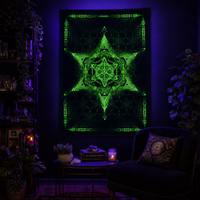 Fluro Neon Tapestry of "Morningstar" - (Lime) UV Active!