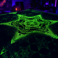 Fluro Neon Tapestry of "Morningstar" - (Lime) UV Active!