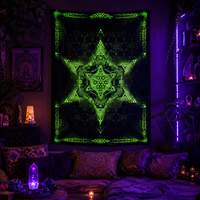 Fluro Neon Tapestry of "Morningstar" - (Lime) UV Active!
