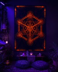 Neon Lycra Tapestry of "Higher Order"  (Orange) - UV Active!