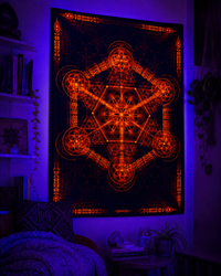 Neon Lycra Tapestry of "Higher Order"  (Orange) - UV Active!