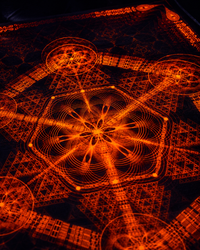 Neon Lycra Tapestry of "Higher Order"  (Orange) - UV Active!