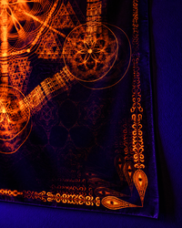Neon Lycra Tapestry of "Higher Order"  (Orange) - UV Active!