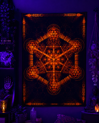 Neon Lycra Tapestry of "Higher Order"  (Orange) - UV Active!