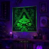 Fluro Neon Tapestry of "Singular Sight" - UV Active! Lime