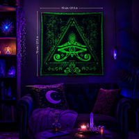 Fluro Neon Tapestry of "Singular Sight" - UV Active! Lime