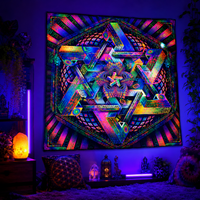 UV Active NEON Fluro Tapestry / Backdrop of Hyperdimensional Harmonics
