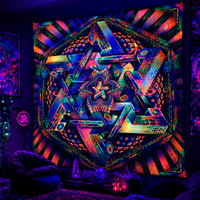 UV Active NEON Fluro Tapestry / Backdrop of Hyperdimensional Harmonics