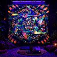 UV Active NEON Fluro Tapestry / Backdrop of Hyperdimensional Harmonics