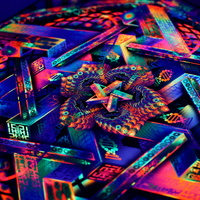 UV Active NEON Fluro Tapestry / Backdrop of Hyperdimensional Harmonics