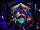 Neon UV Active Fluro Tapestry / Backdrop of Prismatic Equation