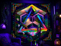 Neon UV Active Fluro Tapestry / Backdrop of Prismatic Equation