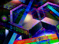 Neon UV Active Fluro Tapestry / Backdrop of Prismatic Equation