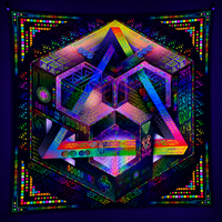 Neon UV Active Fluro Tapestry / Backdrop of Prismatic Equation