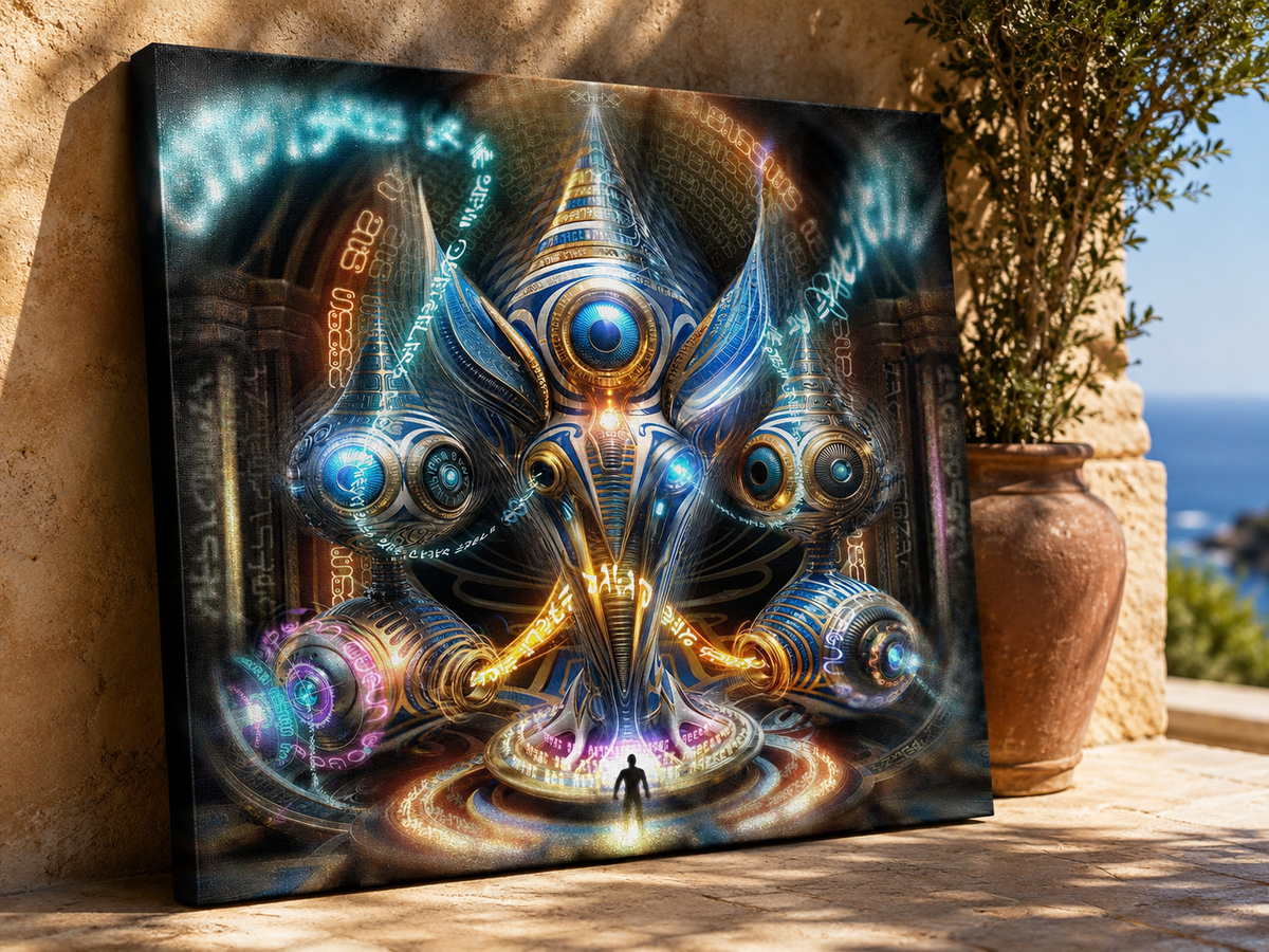 Meta-Droid Mantra Stretched Canvas Print