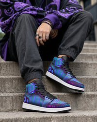 Xenomorph Psychedelic Purple Sneakers · Futuristic Streetwear Shoes · Festival & Rave Footwear · Wearable Art High-Tops