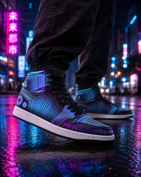 Xenomorph Psychedelic Purple Sneakers · Futuristic Streetwear Shoes · Festival & Rave Footwear · Wearable Art High-Tops