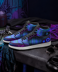 Xenomorph Psychedelic Purple Sneakers · Futuristic Streetwear Shoes · Festival & Rave Footwear · Wearable Art High-Tops