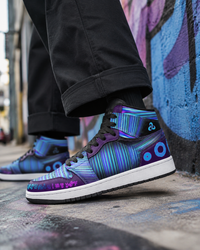 Xenomorph Psychedelic Purple Sneakers · Futuristic Streetwear Shoes · Festival & Rave Footwear · Wearable Art High-Tops