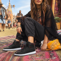 Geometrix Unisex High Top Sneakers, Black Red Geometric Shoes, Futuristic Streetwear, Festival Sneakers, Cyberpunk Alternative Footwear
