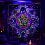 NEON Lycra Tapestry / Backdrop - Prismatic Mandala 100 cm