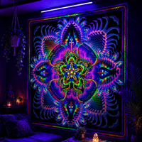 NEON Lycra Tapestry / Backdrop - Prismatic Mandala 100 cm