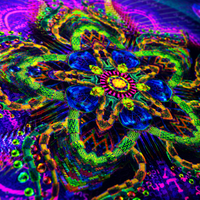 NEON Lycra Tapestry / Backdrop - Prismatic Mandala 100 cm