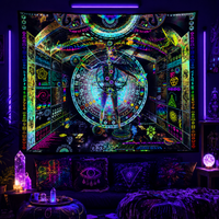 UV Active NEON Lycra Backdrop - Recursive Pantheism (UV Activated)