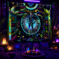 UV Active NEON Lycra Backdrop - Recursive Pantheism (UV Activated)