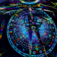 UV Active NEON Lycra Backdrop - Recursive Pantheism (UV Activated)