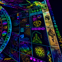 UV Active NEON Lycra Backdrop - Recursive Pantheism (UV Activated)