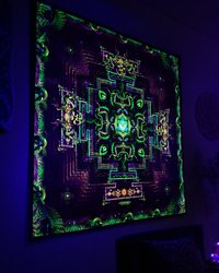 UV Active NEON Fluro Tapesty / Backdrop - Divine Yantra