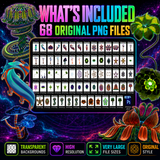3D Floral Asset Pack - Psychedelic Art Graphic Assets