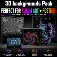 55 Psychedelic Background PNG Assets, Abstract 3D Fractal Backdrops for Digital Art, Posters & Design
