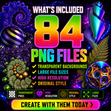 3D Fractal Asset Pack - Psychedelic Art Graphic Assets