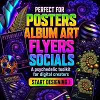 3D Fractal Asset Pack - Psychedelic Art Graphic Assets